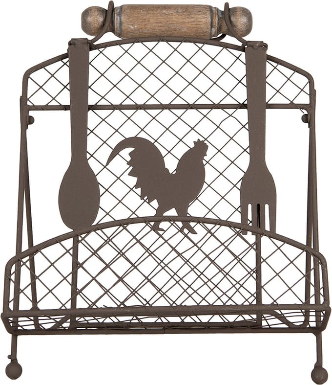 Clayre & Eef Kookboekstandaard 23x21x31 cm Bruin Metaal