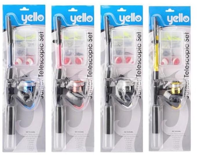 Telescopische Junior Hengel Set - Compleet met Tackle Box en Zacht Kunstaas