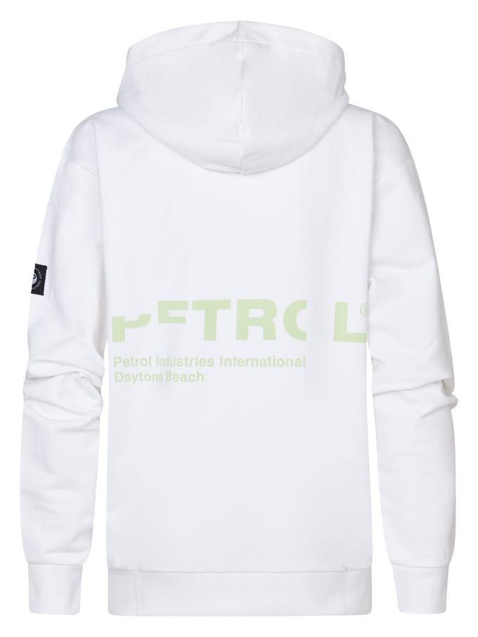 Petrol Industries - Jongens Backprint Hoodie Bayview - Wit