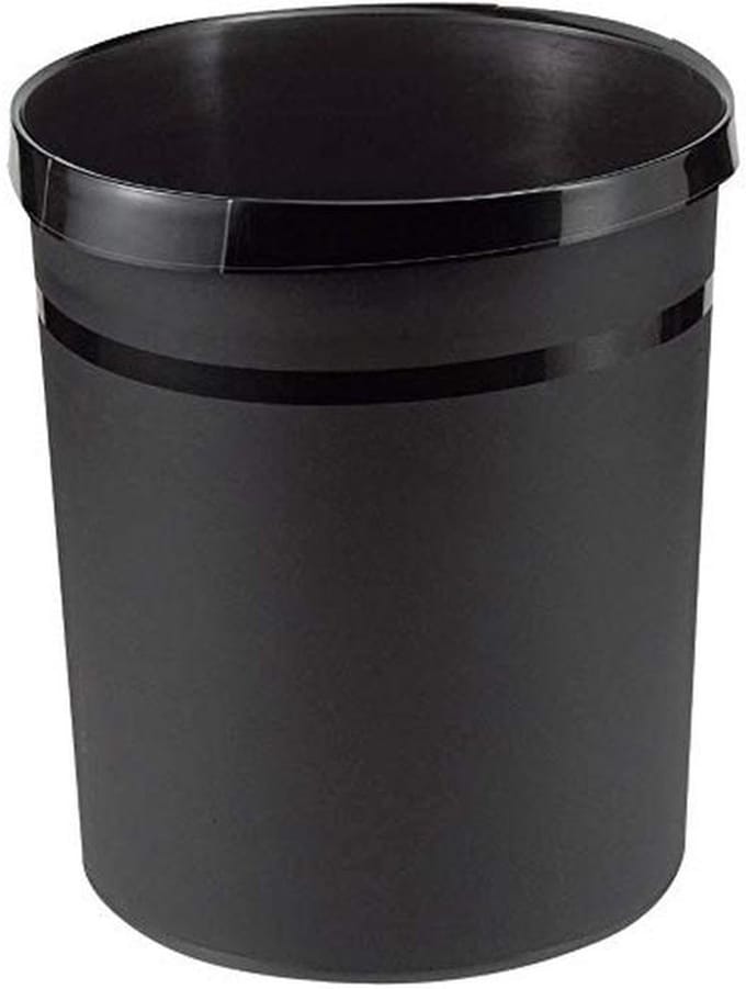 Prullenmand met handgrepen - 18 L, 35 cm hoog, zwart