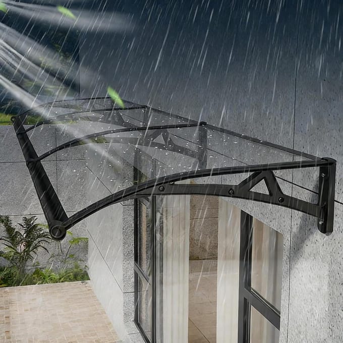 Terras Luifel - Balkon Overkapping - Bescherming Buitenruimte - Robuuste Polycarbonaat - 80x120 cm - Transparant