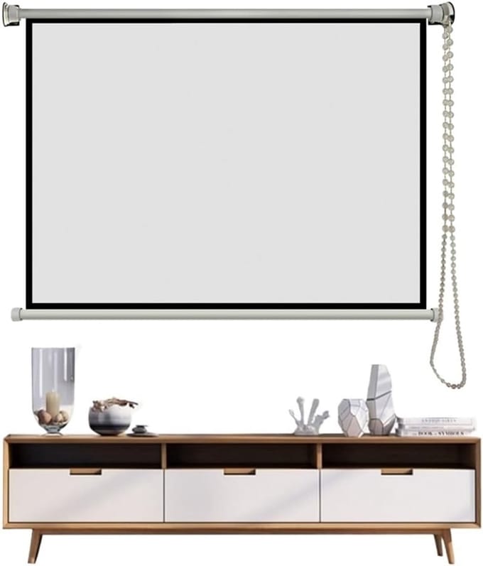 Projector Scherm - Filmscherm - Thuisbioscoop - Handmatig Uittrekbaar - 72 Inch 4:3 - Wit