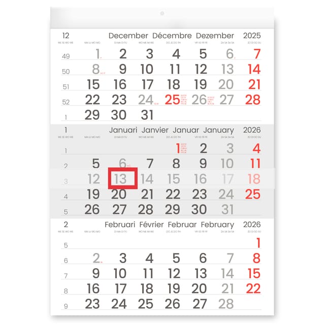 3-Maandkalender 2027 INNI Manager compact-formaat