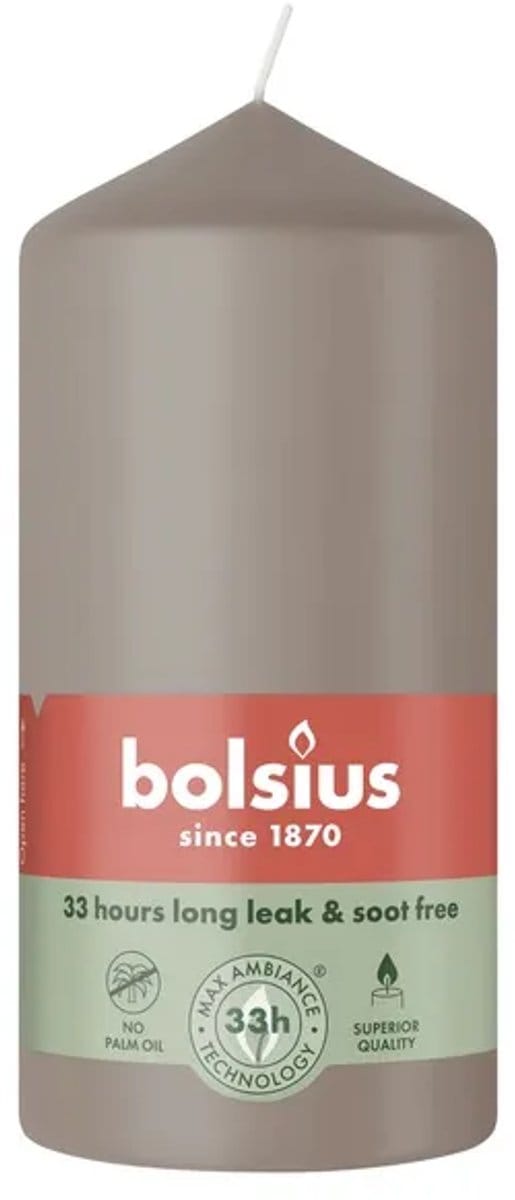 6x Bolsius Stompkaars 120/58 Light Taupe (1 stuk)