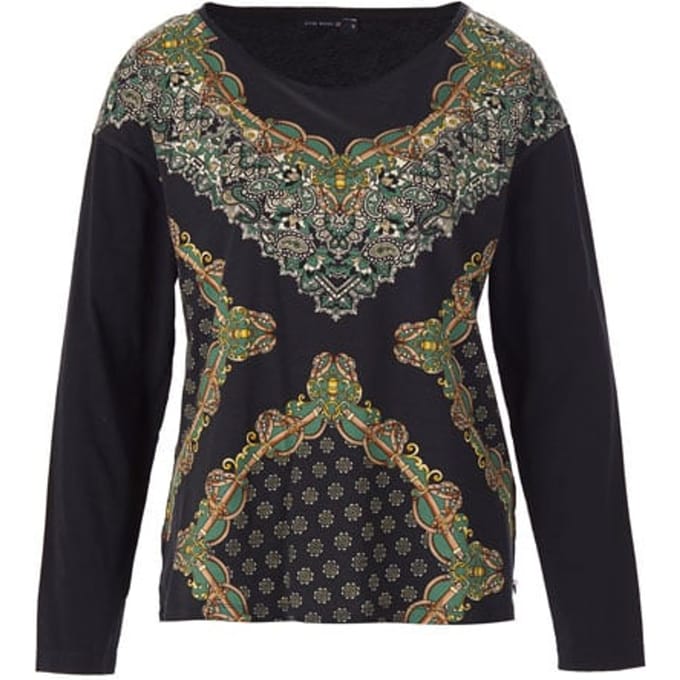 River Woods Crew Neck Loose Tee Ls + Deco Blue Maat: M | Longsleeves Outlet | Dames | Blauw