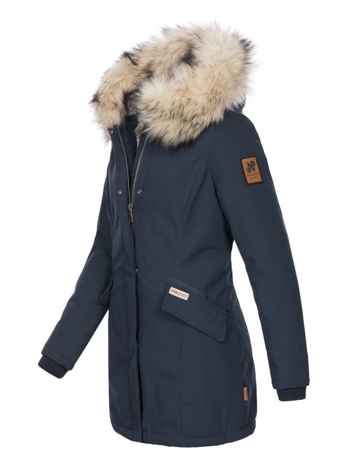 Warm & Comfortabel - Navahoo Cristal - Winterjas Dames - Volwassen - Lang - Capuchon - Navy - S