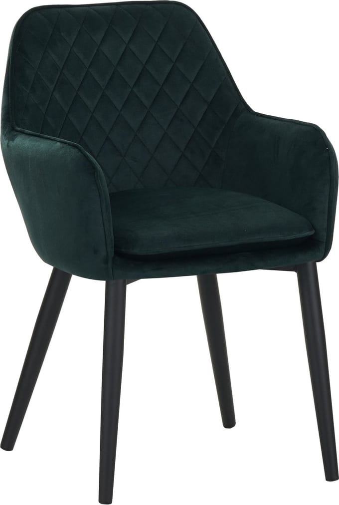 Colenis® - Jay Eetkamerstoel - Set Van 2 - Groen - Fluweel - Velvet - Met armleuning