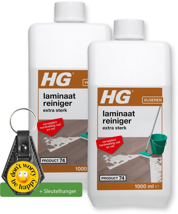 HG Laminaatreiniger extra sterk - 2 stuks - inclusief sleutelhanger