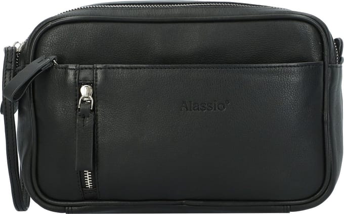 Alassio toilettas - SALINA - leer - zwart - JU-47036