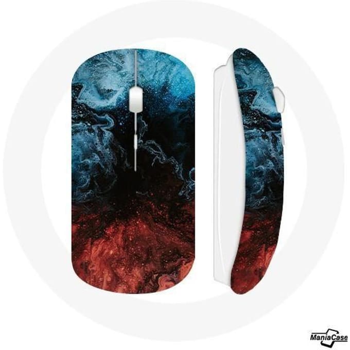 Draadloze muis rood zwart blauw abstracte textuur achtergrond