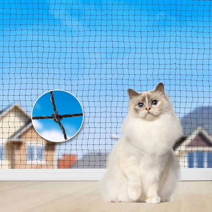 Versterkt Kattennet voor Balkon - Beet- en Scheurbestendig Kattenbeschermingsnet