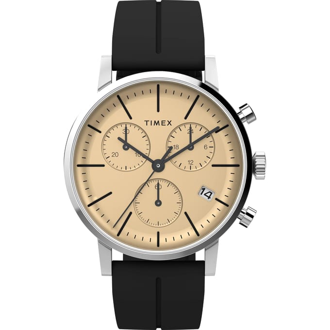 Timex Midtown Chrono TW2V70500 Horloge - Siliconen - Zwart - Ø 40 mm
