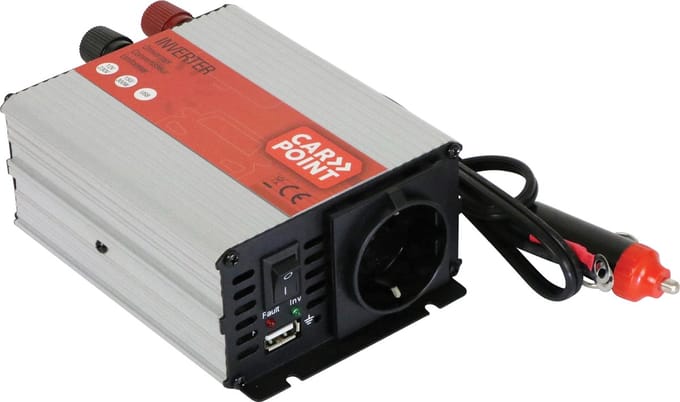 Carpoint Omvormer 150W – 12V naar 230V – USB 2.1A – Compact – Beveiligd