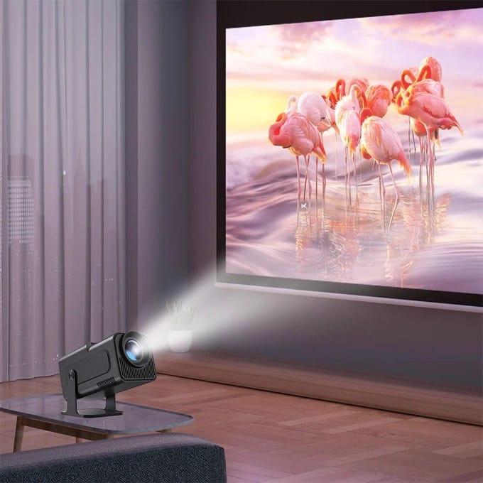4K Android 11 Home Cinema double WiFi 6 BT5.0 natif 1080P Mini projecteur intelligent télécommande vidéo Mini projecteur EU Plug noir