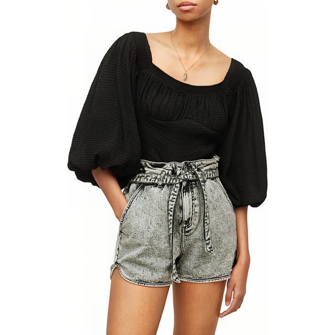 AllSaints Tia Top Black Größe: 44 | Blusen Outlet | Damen | Schwarz