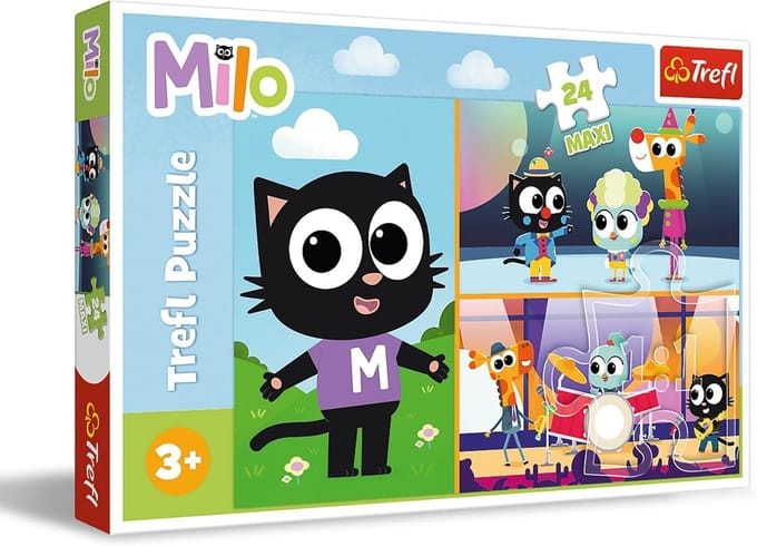 Trefl Milo Serie - Maxi Legpuzzel - 24 Stukjes - Avonturen van Kleine Kat Milo
