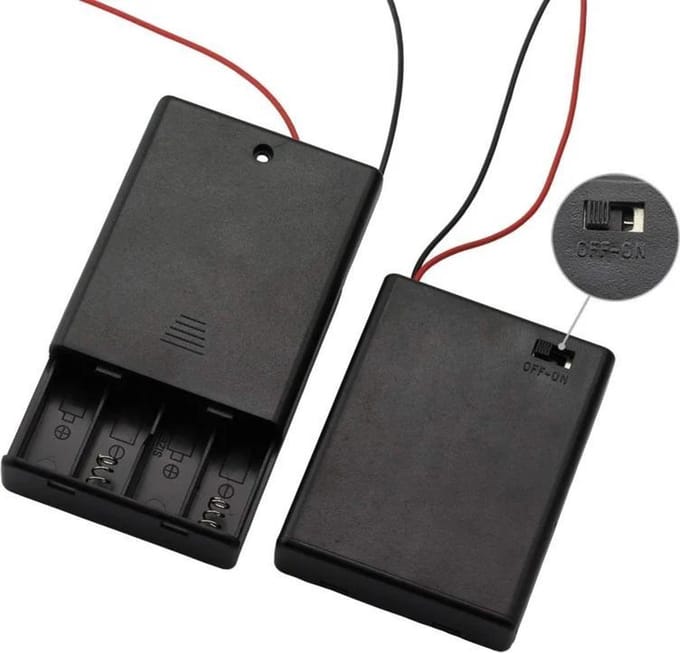 OTRONICÂ® 4x AAA batterijhouder met uit/aan schakelaar (6V)