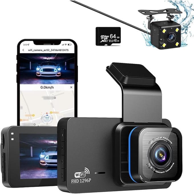 CRLYN® Dashcam voor Auto - Dual - Camerabewaking - Full HD - Zwart