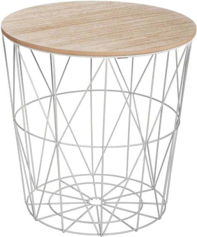 Ronde Bijzettafel Kumi Grijs Metaal D39.5 x H41 cm
