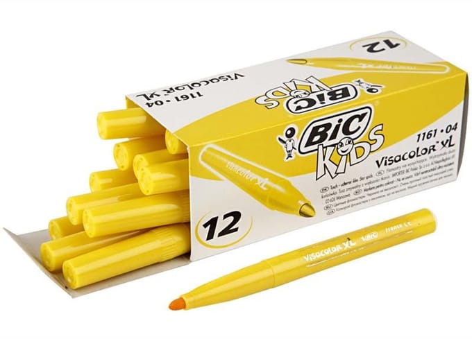 Bic Kleurstiften Visacolor Xl 3 Mm Geel 12 Stuks