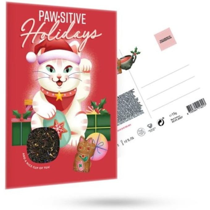 Cabinet of curiositeas - pawsitive xmas vibes thee wenskaart