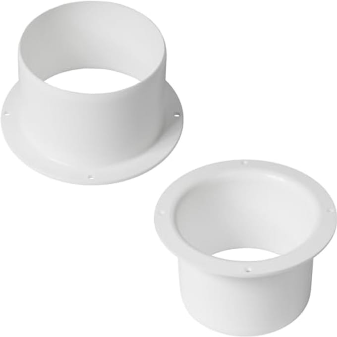 Set van 2 buisverbinders 100 mm voor HVAC-systemen - kunststof, rond en recht