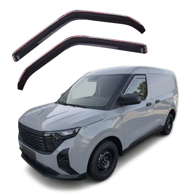 Wind deflectors - Ford Tourneo Courier 2 (5D) sinds 2023 - Aerodynamica - Zwart getint - Eenvoudige montage