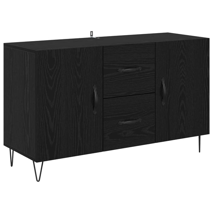 vidaXL - Dressoir - Zwart - Eiken - 100 - x - 36 - x - 60 - cm - Bewerkt - hout