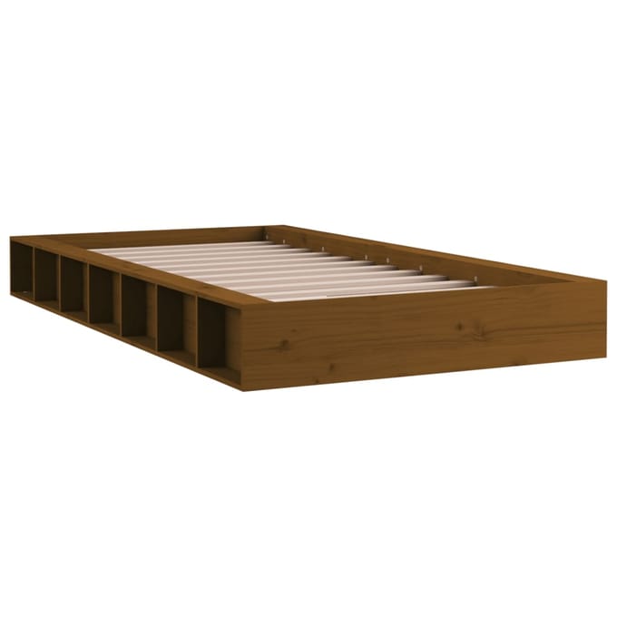 vidaXL - Bedframe - massief - hout - honingbruin - 75x190 - cm