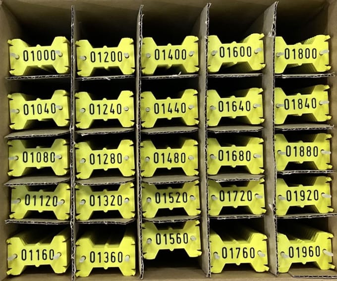 Signumat plaatjes geel zwart 1000-1999