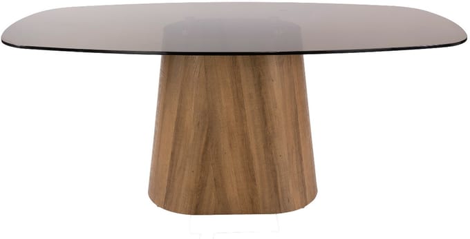 Fraaai - Caruso eettafel Deens ovaal 215cm - brons glas
