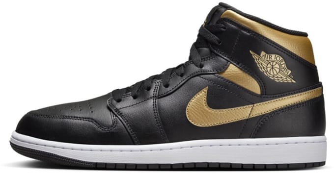 Air Jordan 1 Mid - Sneakers - Hoog - Zwart/Goud - Maat 44.5