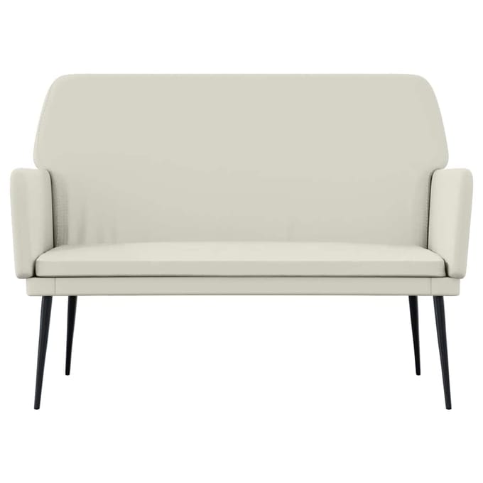 vidaXL - Bankje - 108x79x79 - cm - fluweel - crèmekleurig