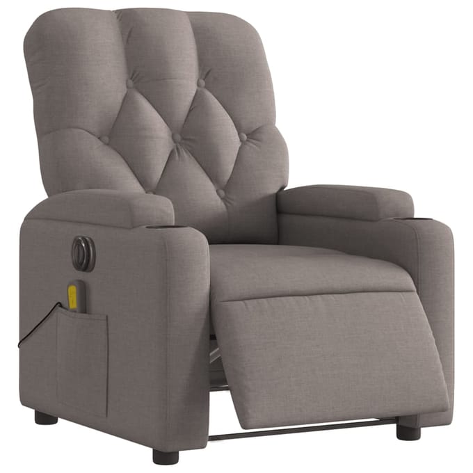 vidaXL - Massagestoel - elektrisch - verstelbaar - stof - taupe
