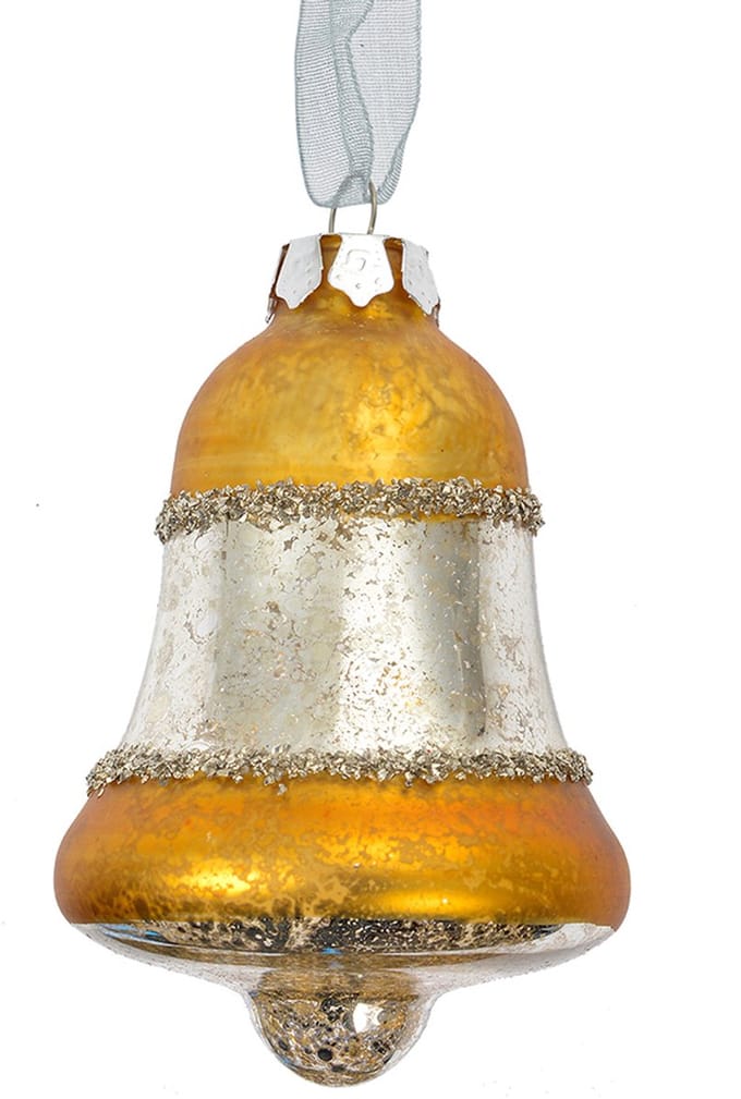 Clayre & Eef Kersthanger Ø 5x9 cm Goudkleurig Glas