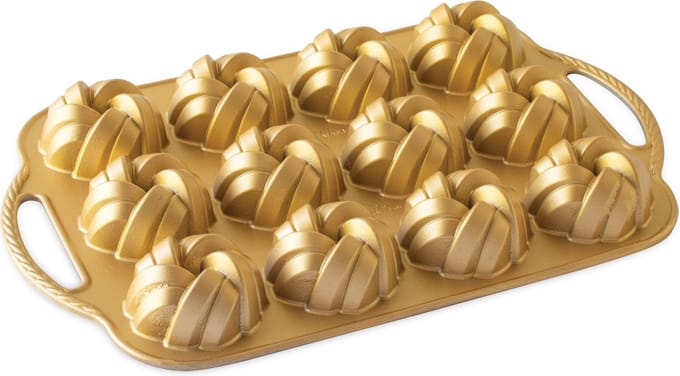 Tulband Bakvorm "Braided Mini Bundt Pan" - Nordic Ware | Premier Gold