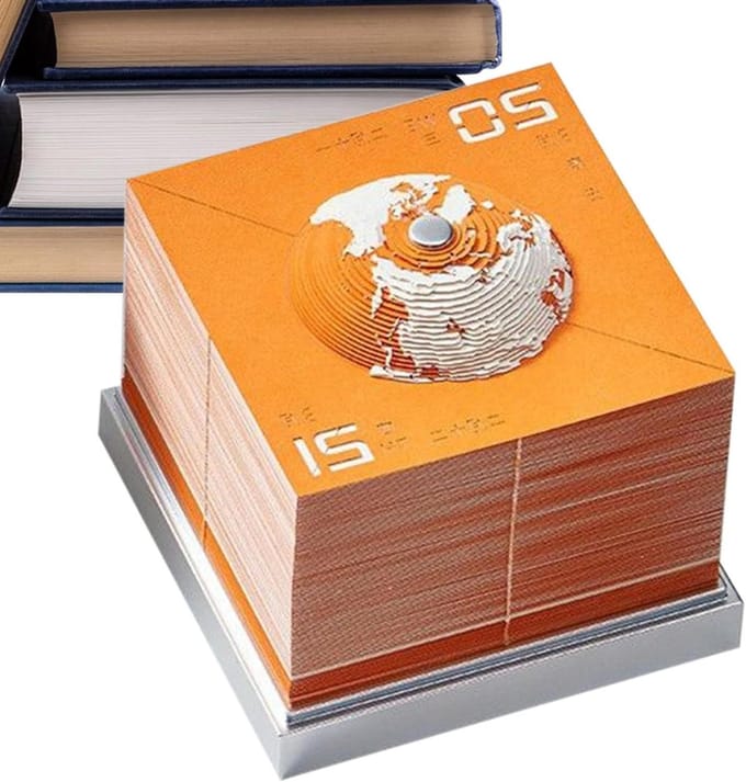 3D Kalender - Aarde Decoratie - Bureau Planning - Papiersculptuur Ontwerp - 10 cm Hoog - Multi