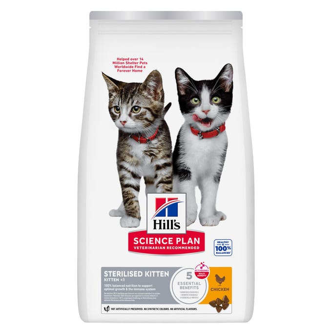 3kg Sterilised Kitten Kup Hill's Science Plan Kattenvoer droog
