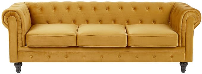 CHESTERFIELD - Chesterfield bank - Goud - Fluweel