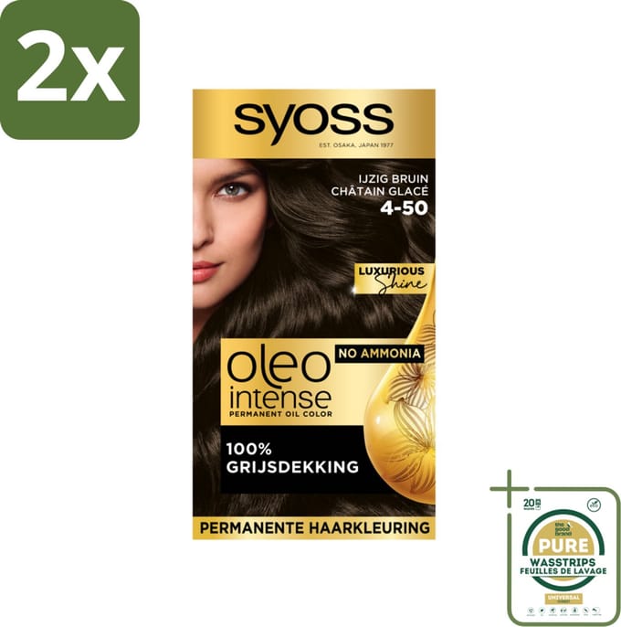 Syoss Oleo Intense - Haarverf - 4-50 - Ijzig Bruin - 115ml x 2