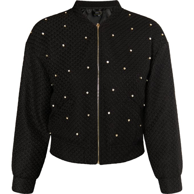 Faina Boucé jasje met strass steentjes Dames zwart