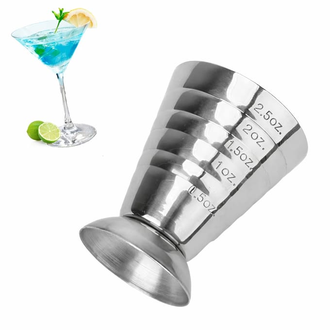 BukkitBow - Cocktail Maatbeker RVS 75 ml - Bar Cocktail Beker - Cocktail Bar Tool Accessoire