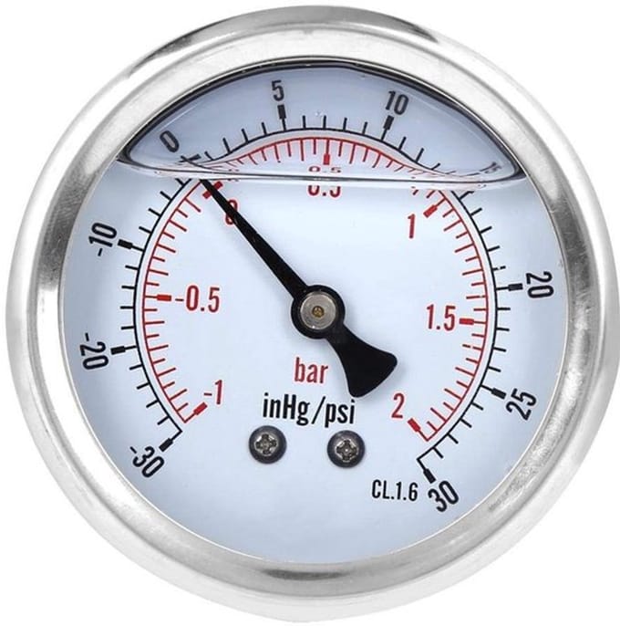 Allecto - Olievulde Manometer - Drukmeting - Betrouwbaar - 1/4Bsp