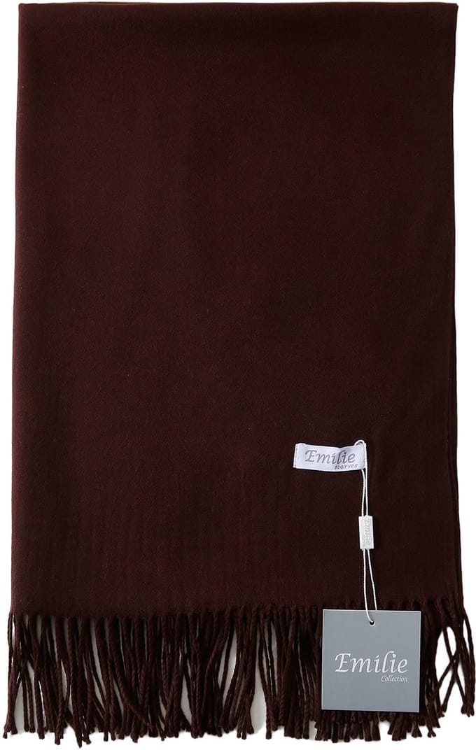 Emilie Collection - sjaal - omslagdoek - pashmina - koffiebruin - 180X60CM - 100% Gerecycled polyester