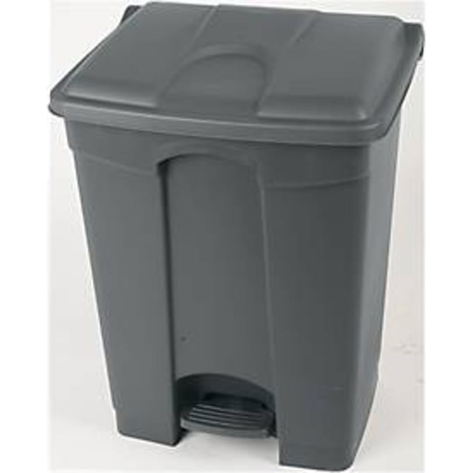 Pedaalemmer van polyetheen 70 l, grijs