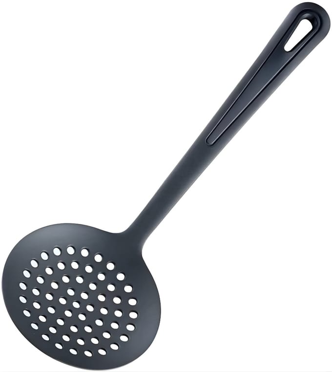 Quvo® Spatel - Zeef - Schuimspaan - Zwart - 33cm x 12cm x 8cm