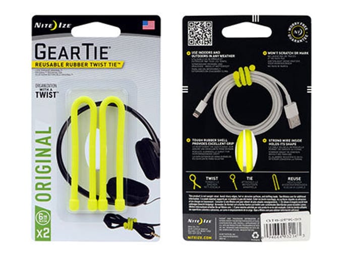 Nite Ize Gear Tie Kabelbinder 2-pack Geel 15CM