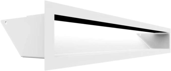 Ventilatierooster Wit 9x60 cm voor Warmelucht en Schoorsteenventilatie