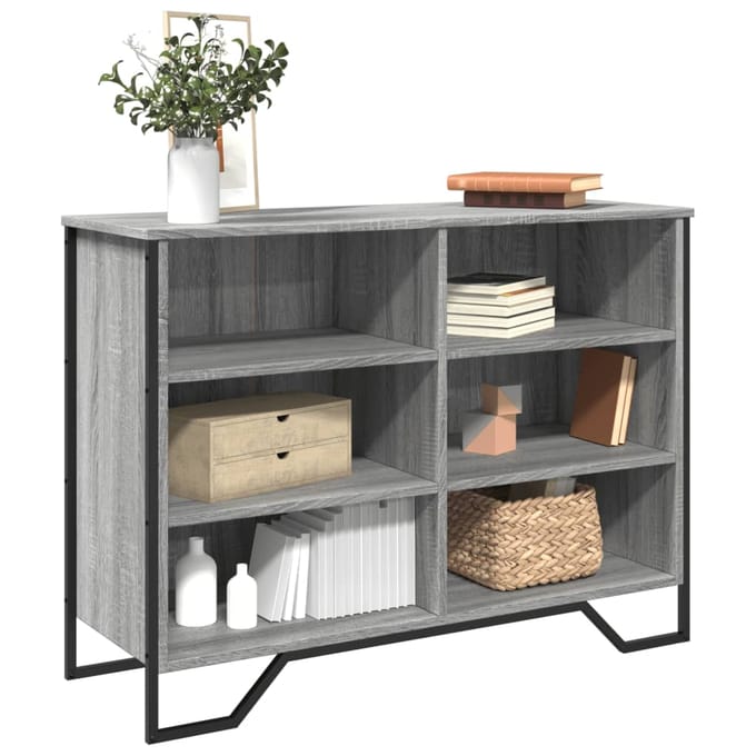 vidaXL - Dressoir - 101x35,5x74,5cm - bewerkt - hout - grijs - sonoma - eikenkleurig
