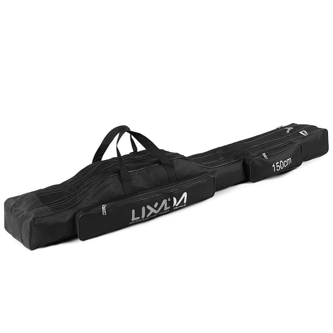 Lixada 130 cm / 150 cm Tre strati Borsa da pesca Pieghevole portable Canna 150cm noir